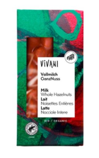 repostería y chocolates CHOCOLATE CON LECHE Y AVELLANAS ENTERAS BIO 100G