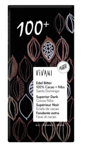 repostería y chocolates CHOCOLATE NEGRO 100% CON NIBS DE CACAO BIO 80G