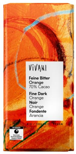 repostería y chocolates CHOCOLATE NEGRO 70% CON NARANJA BIO 80G