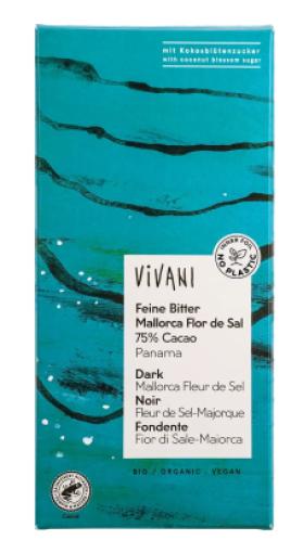 repostería y chocolates CHOCOLATE NEGRO 75% PANAMA CON FLOR DE SAL DE MALLORCA BIO 80G