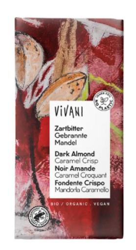 repostería y chocolates CHOCOLATE NEGRO CON ALMENDRA GARRAPIÑADA BIO 80 GR