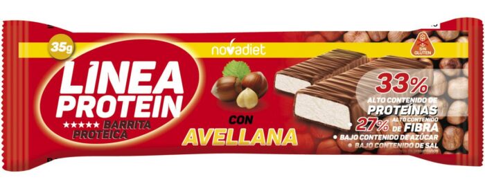 Barrita Linea Protein Avellana 35 g alta en proteínas y fibra