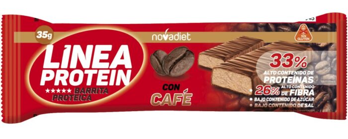 Barrita Linea Protein Café 35 g alta en proteínas y fibra