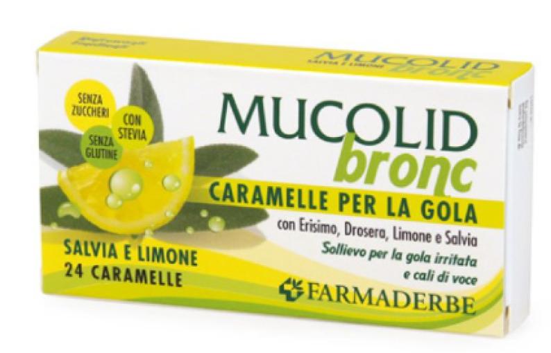 caramelos y gominolas MUCOLID BRONC LIMON Y SALVIA 24 CARAMELOS