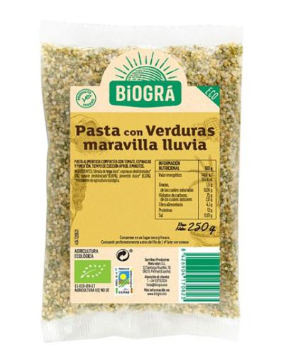 arroz y pasta PASTA DE VERDURAS MARAVILLA LLUVIA BIO 250G