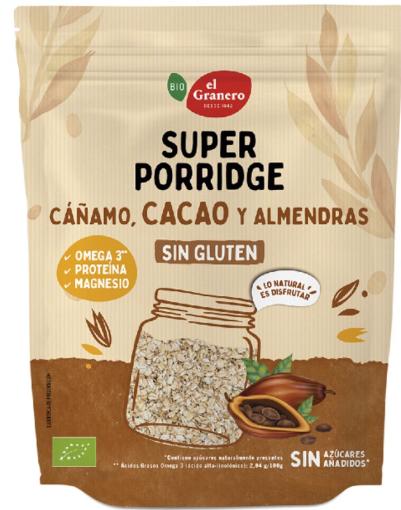 copos, mueslis y salvados SUPERPORRIDGE SIN GLUTEN CACAO BIO 350GR