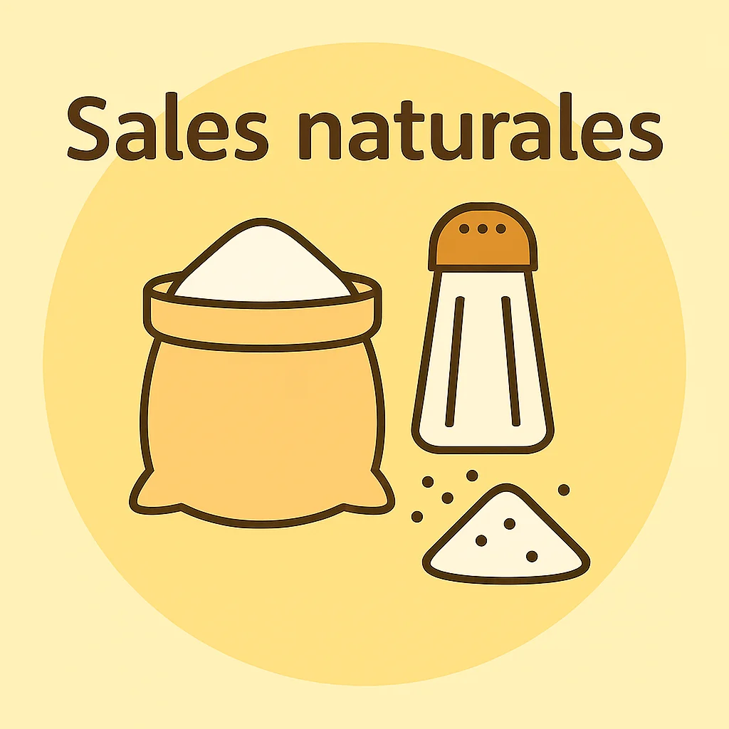 Sales naturales — Categoría Okira ilustracion okira sales naturales saco de sal salero y monton de sal