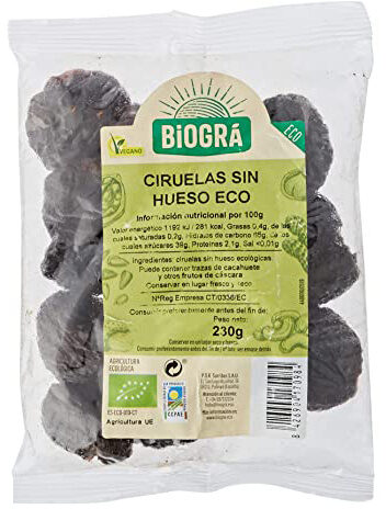 aperitivos y frutos secos CIRUELAS CLAUDIAS SIN HUESO 230G.