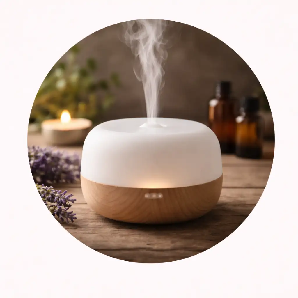 difusor de aromaterapia con vapor frío y aceites esenciales