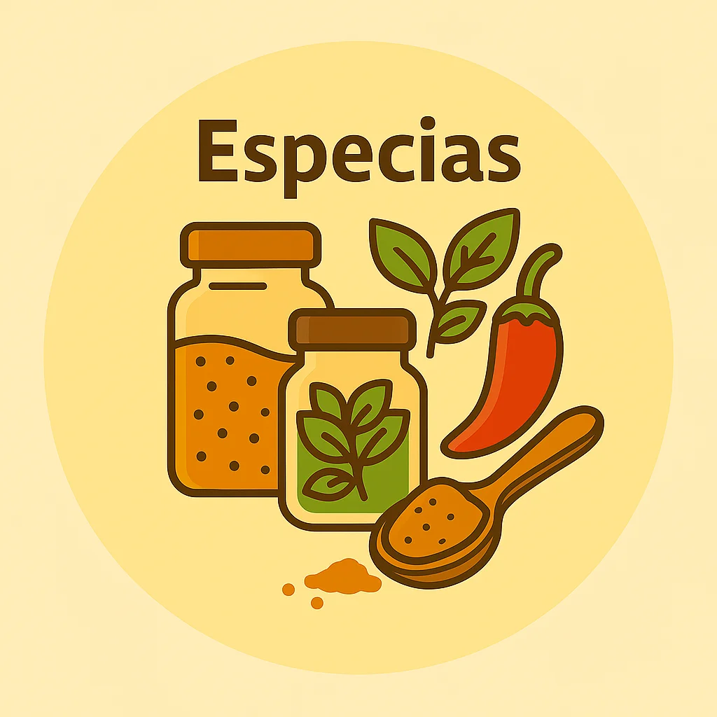 Especias y condimentos – Categoría Okira miniatura okira especias y condimentos frascos hojas guindilla cuchara especias