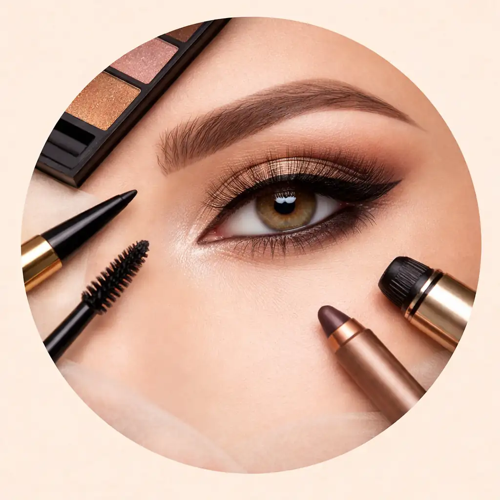 Maquillaje de ojos natural con sombras y delineado – categoría ojos