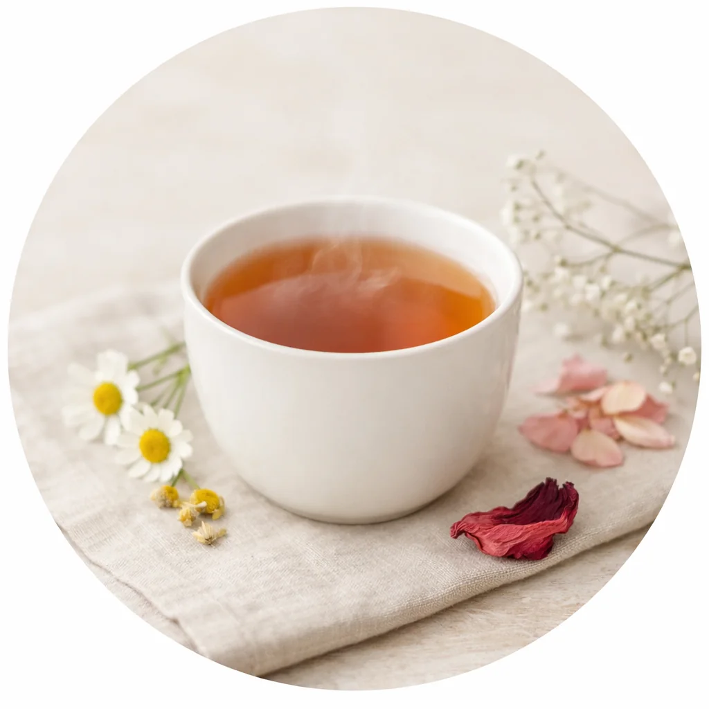 infusión natural para la mujer con taza caliente en estilo minimal