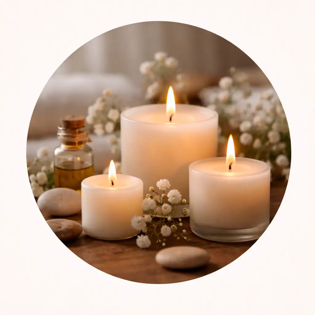 velas de aromaterapia para relajación y ambiente natural